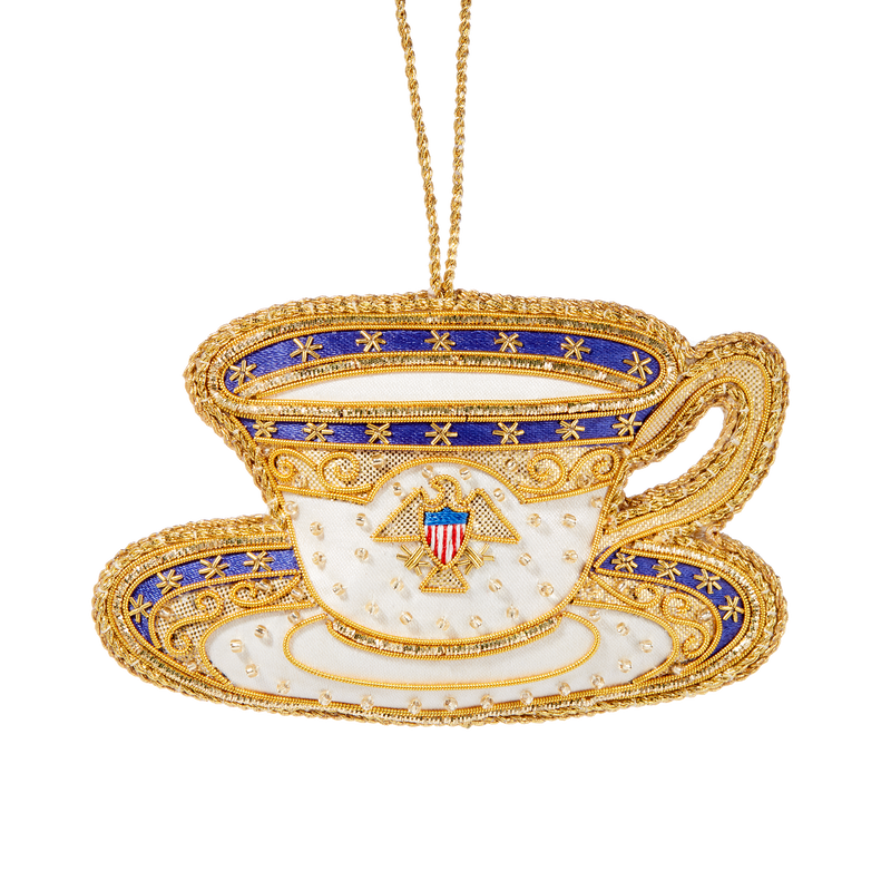 Roosevelt China Teacup Ornament-Front