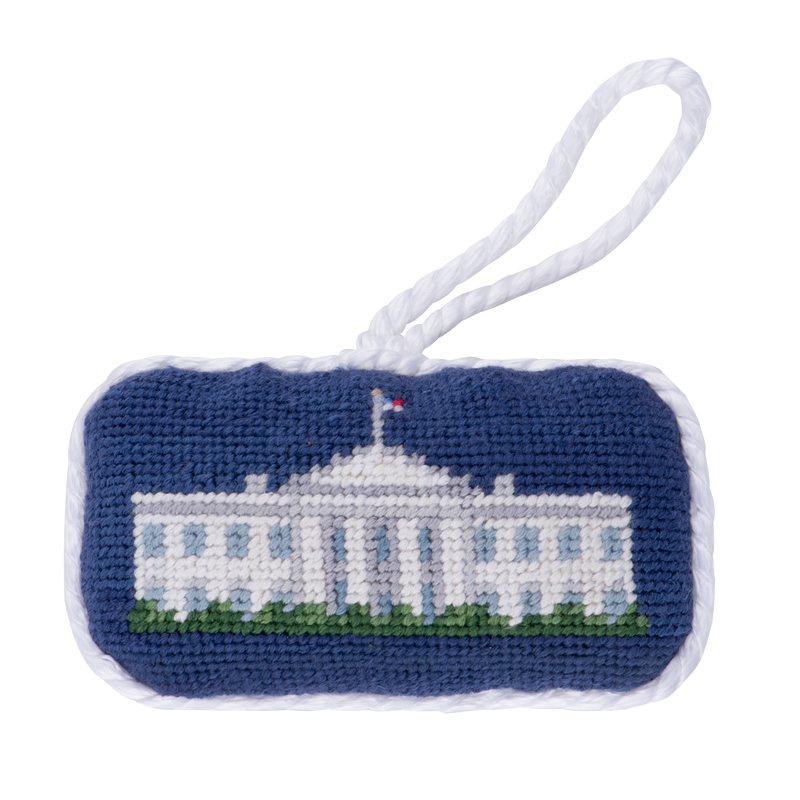 Smathers & Branson Needlepoint White House Ornament-Front