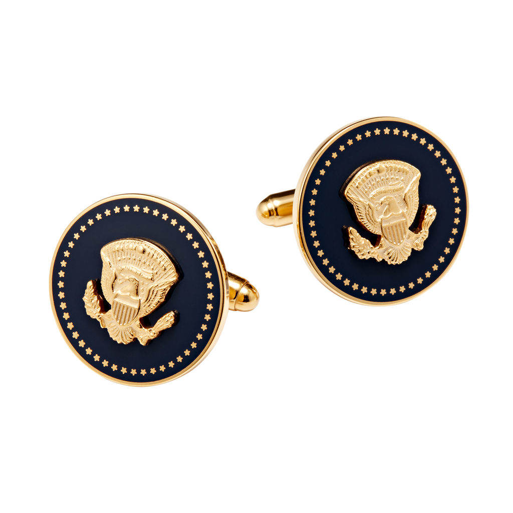 Gold and Navy Truman Seal Cuff Links