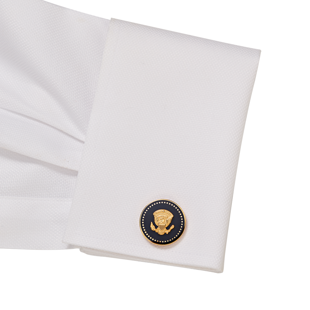 Gold and Navy Truman Seal Cuff Links