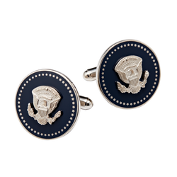 Silver and Navy Truman Seal Cuff Links