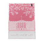 Pink White House Tea Towel-Back