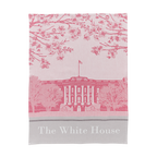 Pink White House Tea Towel