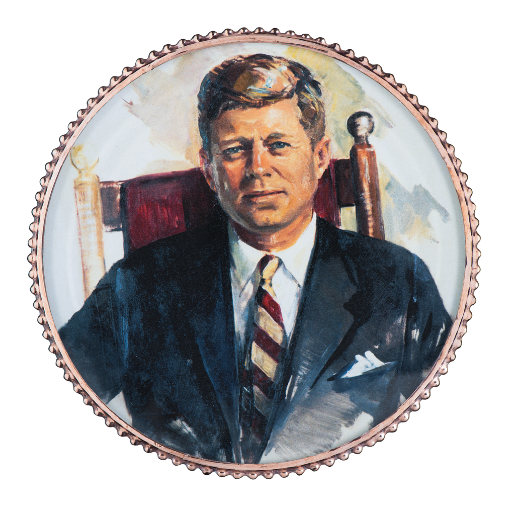 John F. Kennedy Decoupage Wine Coaster