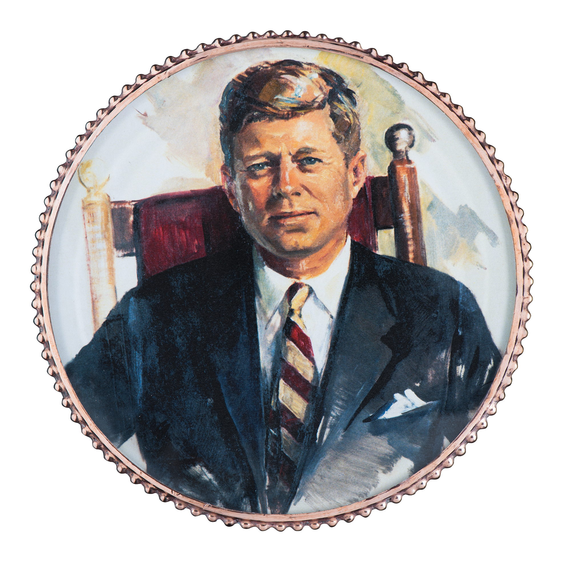 John F. Kennedy Decoupage Wine Coaster