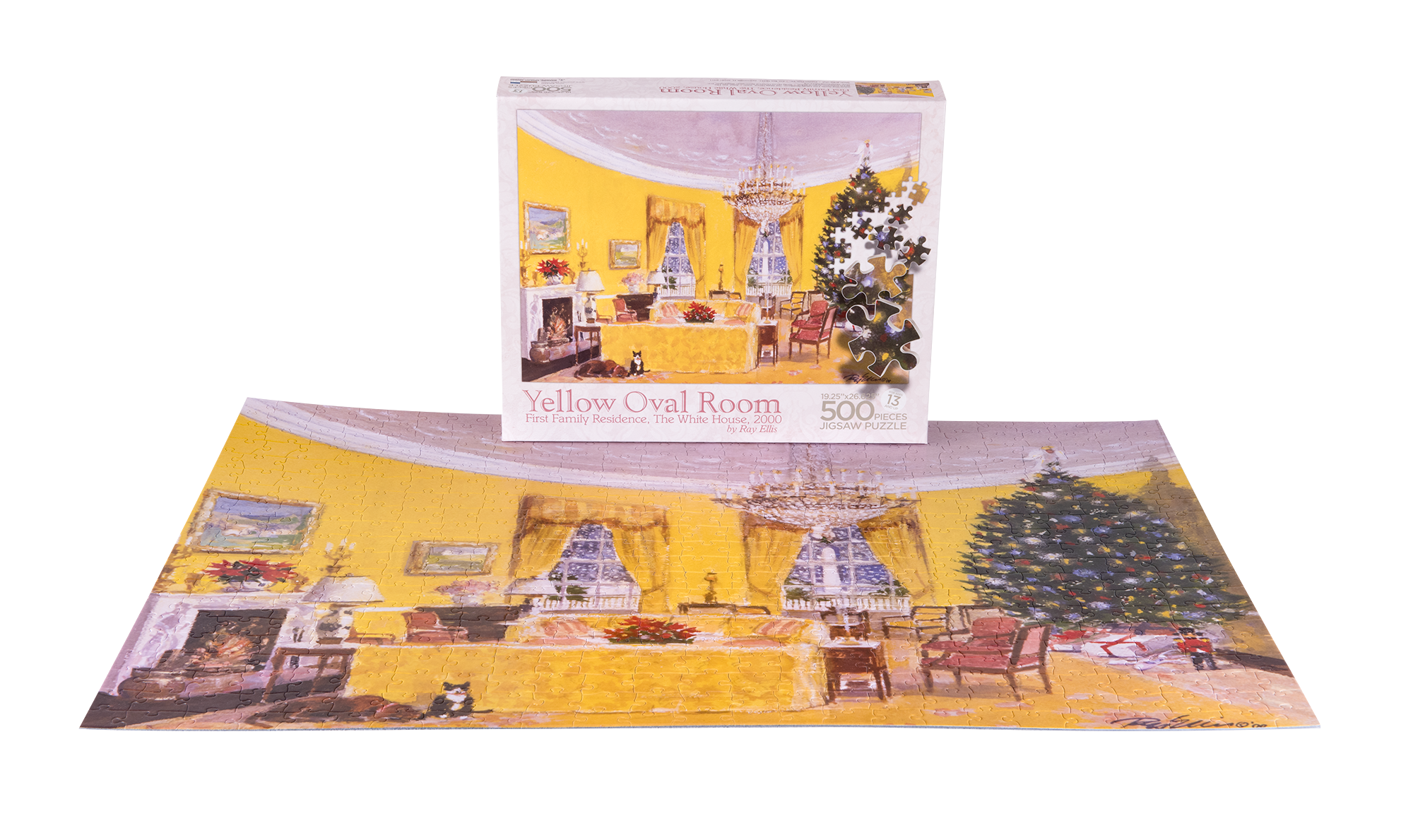 Yellow Oval Room Puzzle-Completed Puzzle with Box
